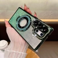 Ốp Lưng Giá Đỡ Kim Cương Lấp Lánh Cho Samsung A16 A14 A15 A25 A24 A34 A54 A53 A35 A55 A05s 5G Gradient Ripple Lấp Lánh Bao
