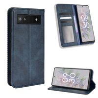 Ốp lưng Google Pixel 6A Vintage Flip Cover Ví từ tính Vỏ da PU Hộp đựng thẻ