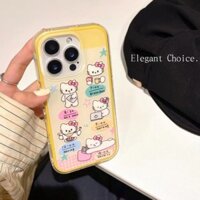 Ốp Lưng Hello Kitty 2 Trong 1 Cho Apple iPhone 16 15 14 13 Pro Max Bảo Vệ Camera Sanrio Cover Hoạt Hình Vỏ Trong Suốt