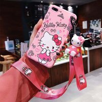 Ốp Lưng Hello Kitty Cho Iphone 6 6S 6Plus 6S Plus 6S Plus 7 8 7Plus 8Plus X XS XS Max Hoạt Hình Hello Kitty Điện Thoại Ốp Lưng Có Dây Buộc