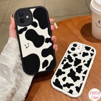 Ốp lưng hình bầu dục Big Eye Soft Phone Case Motif Smile Cow Pattern Tương thích cho iPhone 15 14 13 12 11 Pro XR X XS Max 6 6S 7