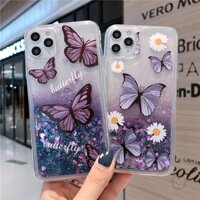 Ốp lưng hình bướm cát lún lấp lánh cho iPhone 16 15 14 13 12 11 Pro Max X XS XR 7 8 14 15 16 Plus Ốp lưng trong suốt