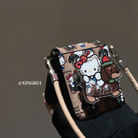 Ốp lưng hình chú chó Giáng sinh dễ thương cho Samsung Galaxy Z Flip6 / Zflip5 / Oppo Find N2 N3 Flip / Huawei Pocket 2 / S / Xiaomi Mix Flip Folding Screen Phone Case Fundas