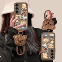 Ốp lưng hình gấu kem SAMSUNG cho S21 S21 + S21Ultra S23 S23 + S23Ultra S24 S24 + S24Ultra S25 S25Ultra