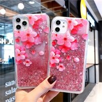 Ốp Lưng Hoa Quicksand Lấp Lánh Cho iPhone 16 15 14 13 12 11 Pro Max X XS XR 7 8 14 15 16 Plus Chất Lỏng Quicksand Bling Long Lanh Ốp Lưng