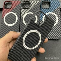 Ốp lưng họa tiết sợi carbon Kevlar tương thích với iPhone 13 Pro Max, sạc không dây từ tính, chống sốc, siêu mỏng, chống rơi HZL4