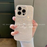 Ốp lưng họa tiết vỏ sò thanh lịch với nơ ngọc trai cho iPhone 15 Pro Max 13 mới 16 mềm 14