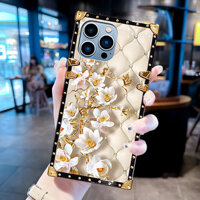 Ốp lưng Honor X9B 5G X9A X9 X8A X8 X7 X6 X5 8X Honor 90 80 70 50 Lite Vỏ điện thoại chống sốc hình vuông hoa thời trang sang trọng