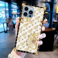 Ốp lưng Honor X9B 5G X9A X9 X8A X8 X7 X6 X5 8X Honor 90 80 70 50 Lite Vỏ điện thoại chống sốc hình vuông hoa thời trang sang trọng
