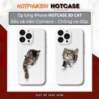 Ốp lưng HOTCASE 3D CAT cho iPhone phong cách ngộ nghĩnh, dễ thương iP 15 14 13 12 11 Pro Max 14 151 Plus bảo vệ camera