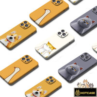 Ốp lưng HOTCASE cho iPhone phong cách ngộ nghĩnh, dễ thương iP 15 14 13 12 11 Pro Max 14 151 Plus bảo vệ 360 độ, camera