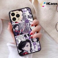 Ốp lưng iCase dành cho iPhone 12 Pro Max chất liệu viền dẻo lưng cứng nhám TPU có hai lỗ xỏ dây đeo in nổi 4D hình bộ sưu tập Truyen Tranh 04