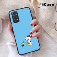 Ốp lưng iCase dành cho Xiaomi Redmi Note 11S 4G chất liệu viền dẻo lưng cứng nhám TPU có hai lỗ xỏ dây đeo in nổi 4D hình bộ sưu tập Snoopy 16