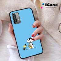 Ốp lưng iCase dành cho Xiaomi Redmi Note 9 4G chất liệu viền dẻo lưng cứng nhám TPU có hai lỗ xỏ dây đeo in nổi 4D hình bộ sưu tập Snoopy 16