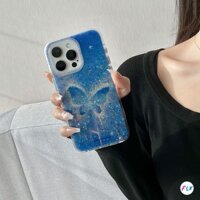 Ốp lưng IMD cho iPhone 16 15 14 13 12 Pro Max Blink Blue Butterfly iPhone case