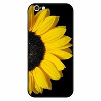 Ốp lưng in cho Iphone 6 Plus 6s Plus Hoa Hướng Dương Nền Đen