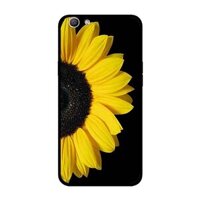 Ốp Lưng in cho Oppo A59 mẫu Hoa Hướng Dương Nền Đen - Hàng Chính Hãng