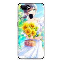 Ốp Lưng in cho Oppo A5s Mẫu Nàng Váy Trắng Hướng Dương - Hàng Chính Hãng