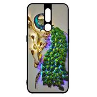 Ốp Lưng in cho Oppo F11 Pro Mẫu Chim Công Nền Xám - Hàng Chính Hãng