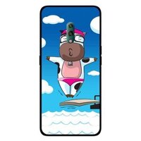 Ốp Lưng in cho Oppo K3 Mẫu Bò Sữa Bơi Lội - Hàng Chính Hãng