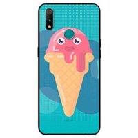 Ốp Lưng in cho Realme 3 Mẫu Kem Mặt Cười Nền Hồng - Hàng Chính Hãng