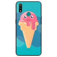 Ốp Lưng in cho Realme 3 Pro Mẫu Kem Mặt Cười Nền Hồng - Hàng Chính Hãng