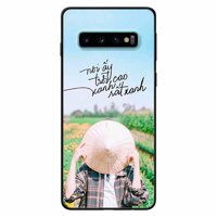 Ốp lưng in cho Samsung S10 Mẫu Lấy Nón