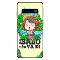 Ốp lưng in cho Samsung S10 Mẫu Xách Balo Lên Nữ