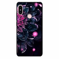 Ốp lưng in cho Xiaomi Redmi Note 6 Pro Mẫu Mẫu Đơn Hồng Đen