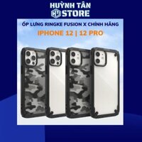 Ốp lưng ip 12 pro ip 12 RINGKE chính hãng trong suốt chống sốc FUSION X chống ố vàng phụ kiện điện thoại huỳnh tân - Hàng nhập khẩu - Đen - Iphone 12