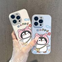 Ốp lưng iphone 11 12 13 14 15 plus Pro Max iphone X Xr Xs Max 7 8 6s plus Chim cánh cụt dễ thương, vỏ kính, bụi và bền.
