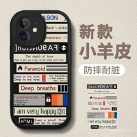 Ốp lưng iPhone 11 phong cách Ins, Apple 12 mới, 13 Pro Max, nhãn XR, bảo vệ toàn diện, chống rơi, silicone 7 Plus