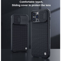 Ốp Lưng iPhone 14 pro-14 pro max - 13 - 13 Pro - 13 Pro Max hãng Nillkin Textured sợi vải carbon trượt bảo vệ camera