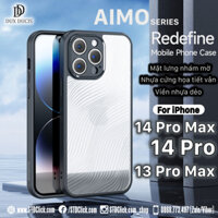 ỐP LƯNG IPHONE 14 PRO MAX - 14 PRO - 13 PRO MAX - 12 PRO MAX DUX DUCIS AIMO CH.HÃNG - VIỀN DẺO LƯNG CỨNG NHÁM VÂN SÓNG