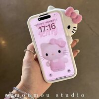 Ốp lưng IPhone 14 Pro Max Silicon mềm IPhone Case Hàn Quốc Màu hồng dễ thương Hello Kitty Full Body Vỏ bảo vệ chống sốc cho IPhone 16 15 14 13 12 Pro Max 15 14 Plus