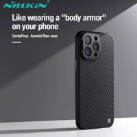 Ốp lưng iPhone 15 Pro Max Nillkin Bằng Sợi Tổng Hợp PP Họa Tiết Sợi Carbon ốp lưng Cho iPhone 15 Pro