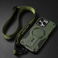 Ốp lưng iPhone 16 pro max 11 12 13 14 15 pro max 【 Ốp cứng chống rơi ngoài trời có dây buộc có thể điều chỉnh / Đen 】 Ốp điện thoại tương thích