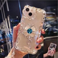 Ốp lưng iPhone 16 Pro Max 14 Pro Max 15 Plus 14 Plus 13 Pro Max 12 Pro Max 11 Pro Max 8 Plus 7 Plus 6s Plus 6 Plus 13 Mini 12 Mini Xs Max X X Xr Mặt dây chuyền hoa Dây chuyền nơ Diomand tra