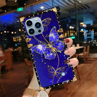 Ốp lưng iphone 16 Pro Max 15 14 13 12 11 XR XS 8 7 6 Plus Vỏ điện thoại chống sốc hình con bướm đẹp thời trang màu tím