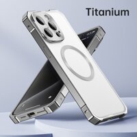 Ốp lưng iPhone 16 Pro Max 15 bằng hợp kim nhôm: Rất bền với va chạm, sạc không dây với từ lực, cảm giác như điện thoại ban đầu.