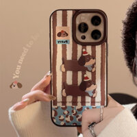 Ốp lưng iPhone 3D Dachshund phong cách Ins hợp thời trang - Thiết kế hoạt hình bằng da cho iPhone 16 / 15 / 14 / 13 / 12 / 11 Pro Max, Lý tưởng cho mùa thu đông