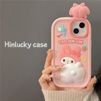Ốp lưng iPhone 3D My Melody Butt hoạt hình vui nhộn tương thích với iPhone 16/15 Pro Max/14/13/12