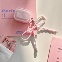 Ốp lưng iPhone AirPods, Vỏ bảo vệ tai nghe Apple, Nơ dễ thương có dòng dây chuyền Thích hợp cho AirPods 1 / 2 AirPods Pro / Pro 2 AirPods 3 Chống trượt