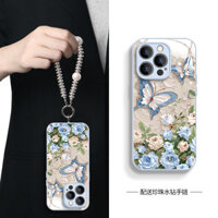 ốp lưng iphone Bướm Hoa Thích Hợp Cho Apple 15pro max 14promax ốp lưng iphone 12 pro max 11promax 15plus xsmax 7Plus Có Vòng Tay Vỏ Kính Chống Sốc Chống Bụi Bẩn
