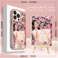 Ốp lưng iphone cạnh vuông Idol Case BIackpink Blink Blink Combo Kèm Thêm Tranh Kính 15x10cm