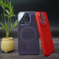Ốp lưng iPhone dạng lưới làm mát sang trọng hút nam châm (dành cho iPhone 11 12 13 14 Pro Max) Ốp lưng chống rơi với bảo vệ toàn bộ ống kính máy ảnh