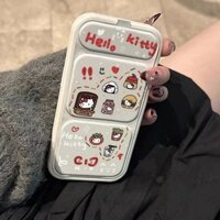 Ốp lưng iPhone gấp có dây đứng Hello Kitty Thích hợp cho Apple 15promax Vỏ điện thoại iPhone14 / 13 / 12 / 11