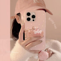 Ốp lưng iPhone Ins Sweet Cute Bear Stand iphone12 13 14 15 16pro max