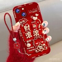 Ốp lưng iPhone Phiên bản Năm Mới Táo Đỏ 16 Pro Max/14/15/13 Ốp lưng 11/XR/6 PLUS Chống sốc 12 Mẫu Mới ZSRI