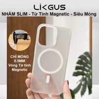 Ốp Lưng Iphone Siêu Mỏng SlimCase từ tính hãng LIKGUS Mate Magnetic Sạc không dây từ tính chống bám vân tay Chống Ố Vàng